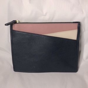 Ann Taylor Color Block Floral Zipper Pouch